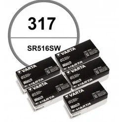 Lot de 50 Piles 317 1,55 V alcaline Varta de montre