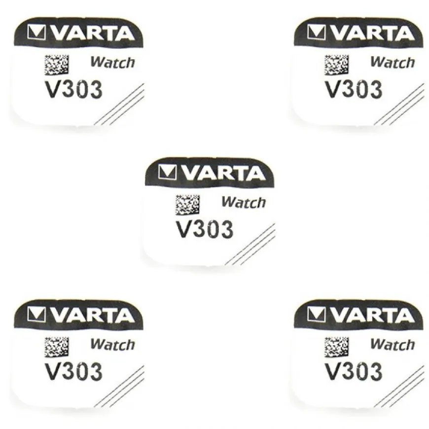 Lot de 5 Piles 303 1.55 V alcaline Varta de montre