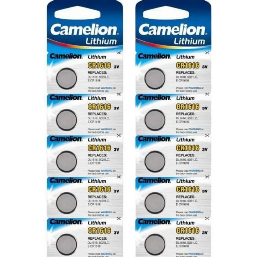 Lot de 10 Piles 3 V lithium CR1616 de montre