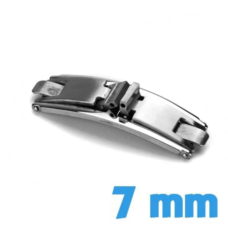 7 mm argent Fermoir double déployante acier