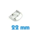 22 mm Attache montre ardillon argenté acier