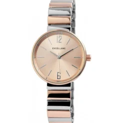 Montre acier bicolore rose argenté Excellanc