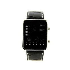 Montre a LED cuir PU noir