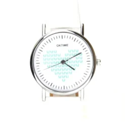 Montre amour coeur cuir blanc