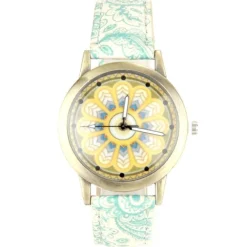 Montre analogique femme avec motif imprimé sur bracelet