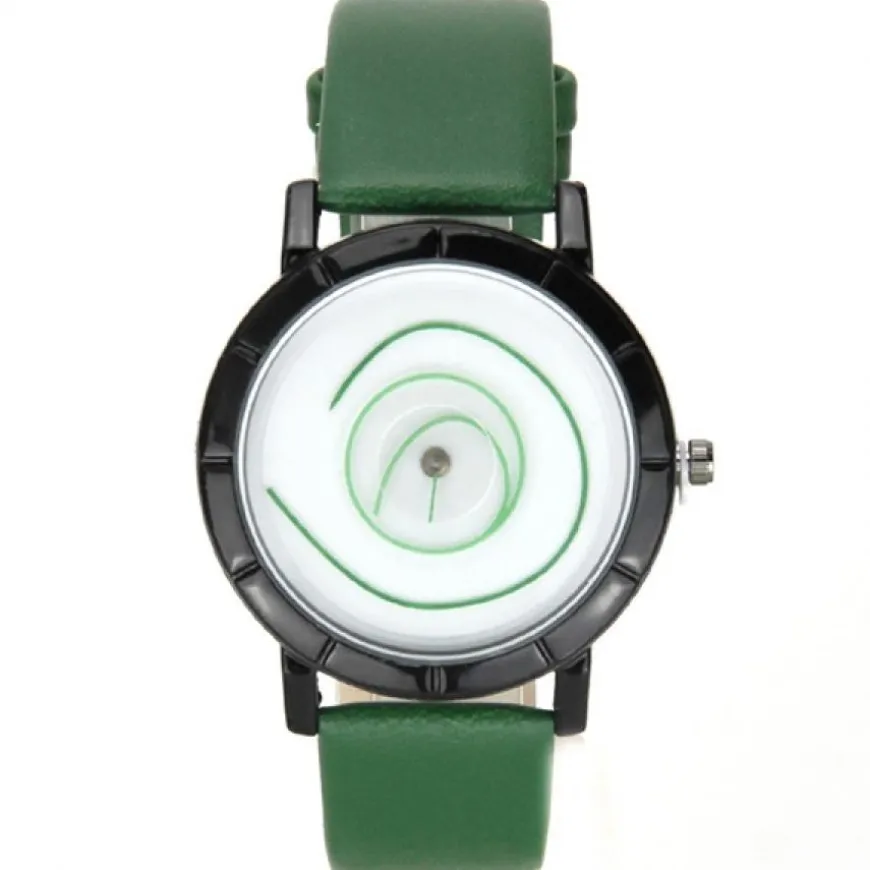 Montre analogique vert aiguilles originales