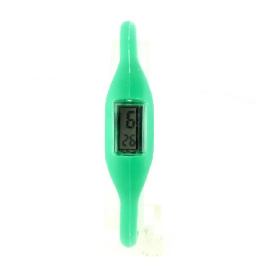 Montre anion vert pas chère silicone avec date