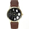 Montre astronomie éclipse lune bracelet cuir
