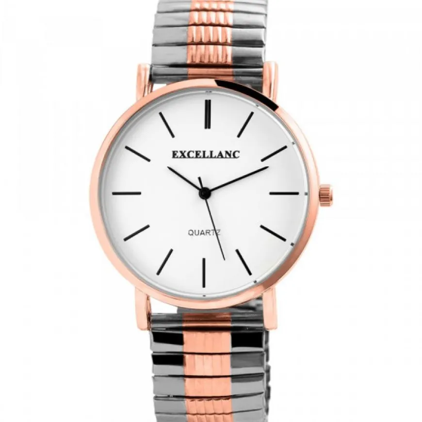 Montre avec Bracelet Elastique Argenté Doré Rose Excellanc