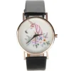 Montre avec licorne et fleurs