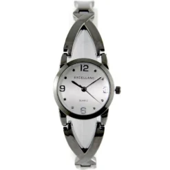Montre bijou noir bracelet metal noir de marque Excellanc