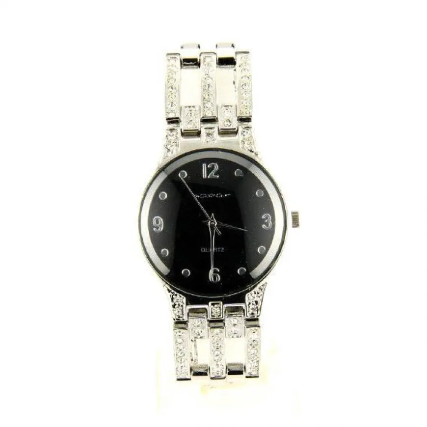 Montre bijou pas chère pour femme bracelet métal argenté