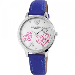 Montre Bleu Femme à Coeurs Donna Kelly