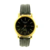 Montre boîtier doré marque OMAX bracelet cuir noir