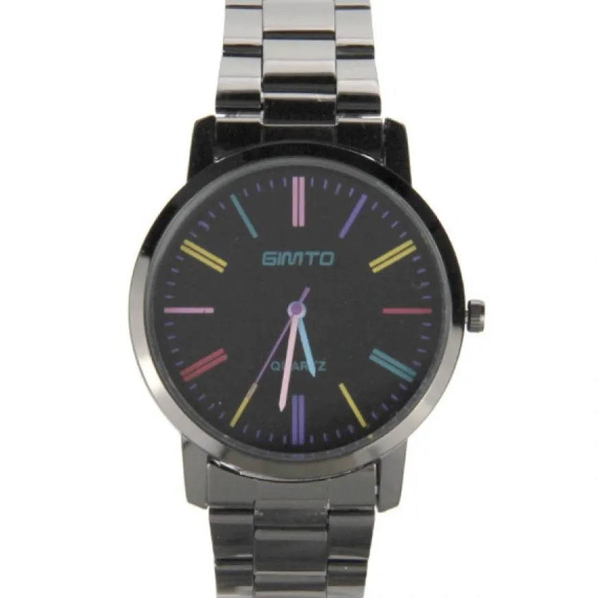 Montre bracelet acier noir homme