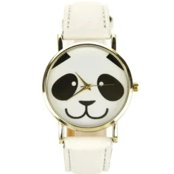 Montre bracelet cuir blanc femme panda