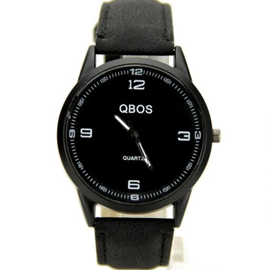 Montre bracelet cuir noir