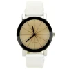 montre bracelet cuir PU blanc femme pas chère