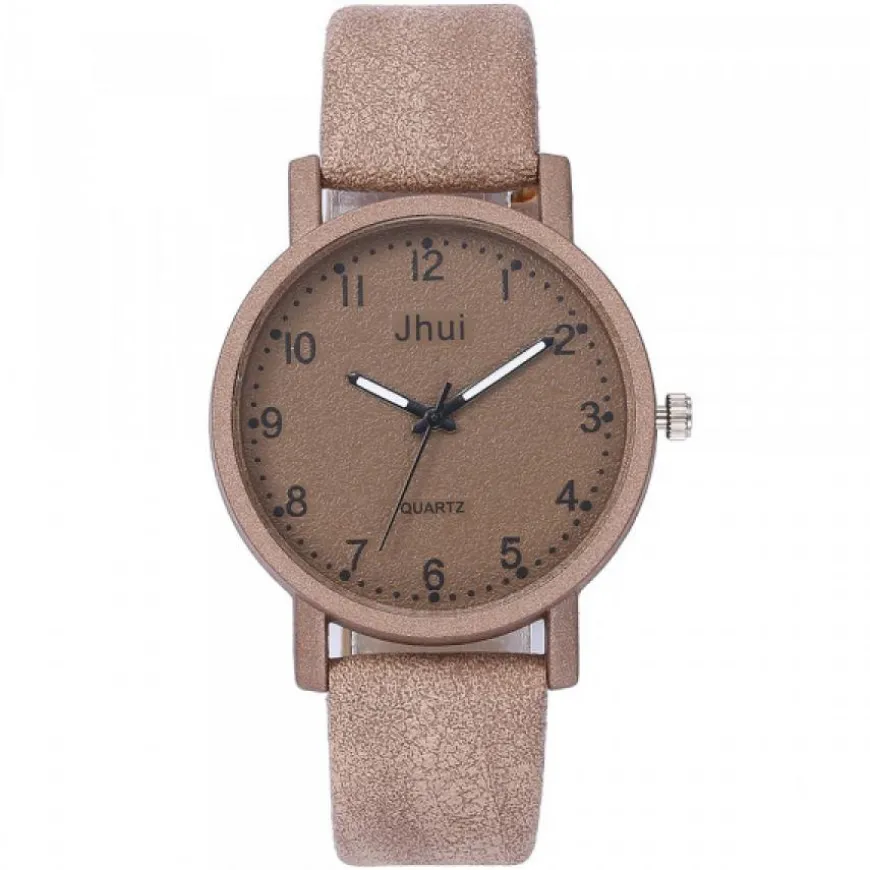 Montre Bracelet Cuir PU couleur terre pas chère