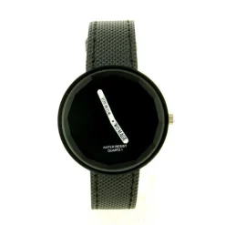 Montre bracelet en cuir noir pas chère pour femme