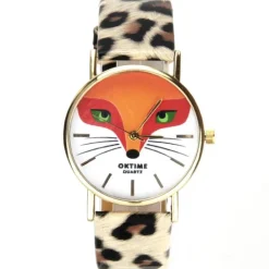 Montre bracelet léopard illustration renard