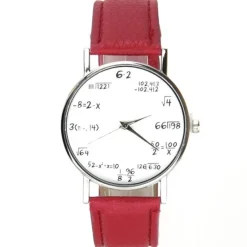 Montre bracelet rouge homme et femme mathématiques