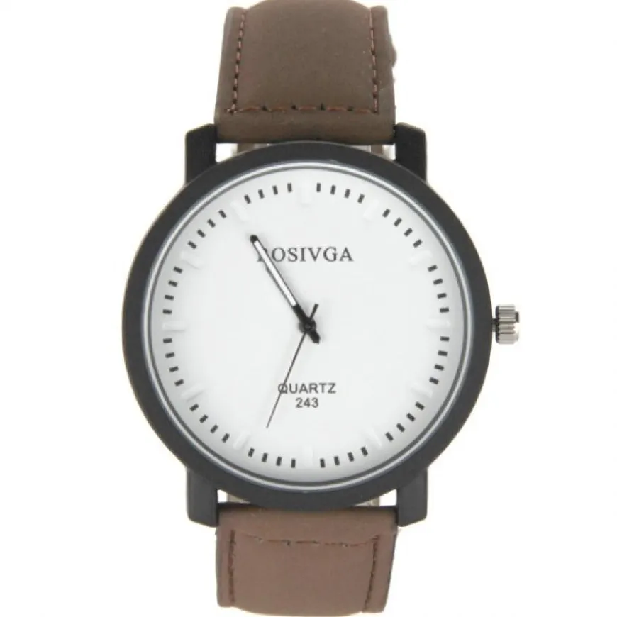 Montre classique homme pas cher brun