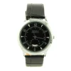 Montre cuir noir marque CORVETTE date boîtier argenté