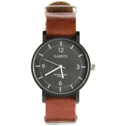 Montre design bracelet NATO café