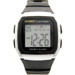 Montre Digitale Homme Gros Chiffres Noir et Argenté