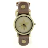 Montre en cuir brun vintage boîtier doré motif étoile
