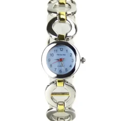 Montre femme metal bicolore