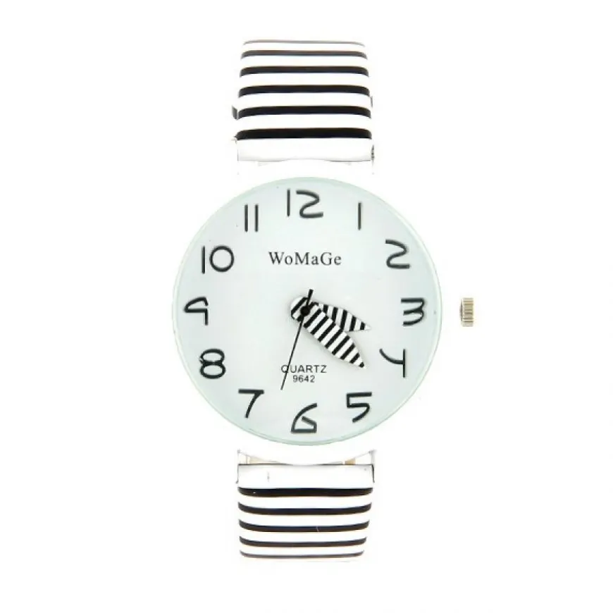 Montre femme noir et blanc marque Womage