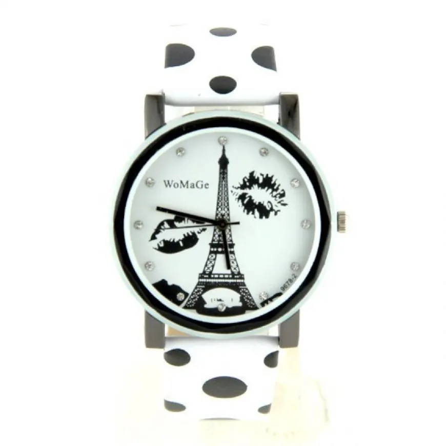 Montre femme pois noir