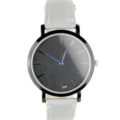 Montre jeune homme classe bracelet cuir gris