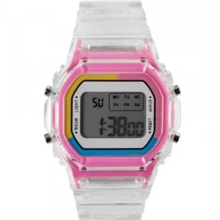 Montre LCD pas chère Transparente Rose