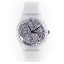 Montre motif plume pas chère transparente de marque Willis