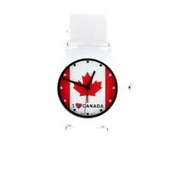Montre pas chère feuille érable I Love CANADA couleur bland