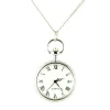Montre pendentif argenté pas cher chiffre romain + chaine de cou