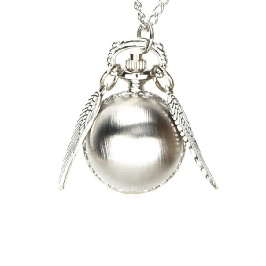 Montre Pendentif Collier Boule Argenté Ailes