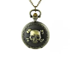 Montre pendentif pas chère motif tête de mort + chaine