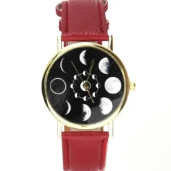 Montre phase de la lune bracelet cuir