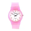 Montre plastique enfant femme pas chère transparent rose