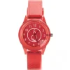 Montre plastique pas chère enfants rouge transparente