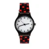 Montre pop noir à pois rouges femme pas chère