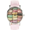 Montre rose femme pas chère macaron