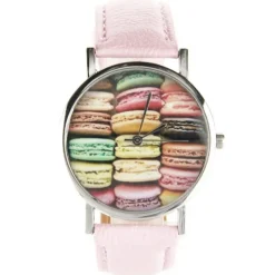 Montre rose femme pas chère macaron
