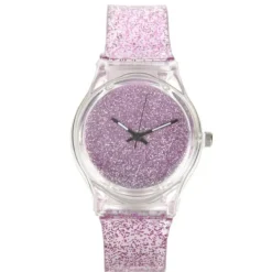 Montre rose paillette femme