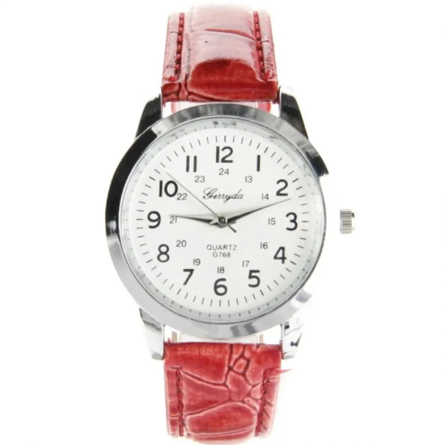 Montre rouge femme pas chère bracelet synthétique