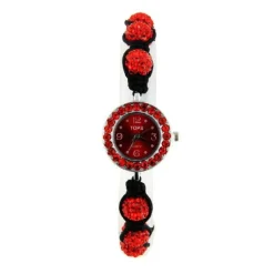 Montre Shamballah pas chère femme Tibetain boules rouge